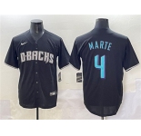 Men's Arizona Diamondbacks #4 Ketel Marte Black Stitched Baseball Jersey