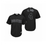 Men's Arizona Diamondbacks #4 Ketel Marte El Nino Black 2019 Players Weekend Replica Jersey