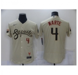 Men's Arizona Diamondbacks #4 White Teal Gold 2021 City Connect Replica Player Jersey