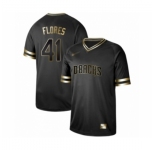 Men's Arizona Diamondbacks #41 Wilmer Flores Authentic Black Gold Fashion Baseball Jersey