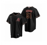 Men's Arizona Diamondbacks #51 Randy Johnson Nike Black Replica Alternate Jersey