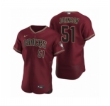 Men's Arizona Diamondbacks #51 Randy Johnson Nike Crimson Authentic 2020 Alternate Jersey