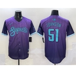 Men's Arizona Diamondbacks #51 Randy Johnson Purple 2025 City Connect Limited Stitched Baseball Jersey