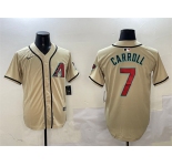 Men's Arizona Diamondbacks #7 Corbin Carroll Gold Limited Stitched Baseball Jersey