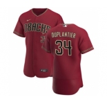 Men's Nike Arizona Diamondbacks #34 Jon Duplantier Crimson Authentic Alternate Team Baseball Jersey