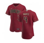 Men's Nike Arizona Diamondbacks #4 Ketel Marte Crimson Authentic Alternate Team Baseball Jersey