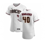 Men's Nike Arizona Diamondbacks #40 Madison Bumgarner White Crimson Authentic Home Team Baseball Jersey