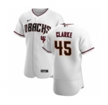 Men's Nike Arizona Diamondbacks #45 Taylor Clarke White Crimson Authentic Home Team Baseball Jersey