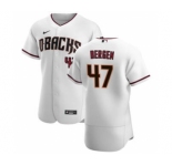 Men's Nike Arizona Diamondbacks #47 Travis Bergen White Crimson Authentic Home Team Baseball Jersey