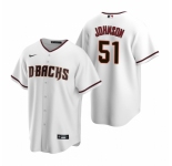 Men's Nike Arizona Diamondbacks #51 Randy Johnson White Home Stitched Baseball Jersey