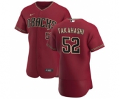 Men's Nike Arizona Diamondbacks #52 Bo Takahashi Crimson Authentic Alternate Team Baseball Jersey