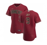Men's Nike Arizona Diamondbacks #9 Jon Jay Crimson Authentic Alternate Team Baseball Jersey