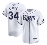 Men Tampa Bay Rays #34 Aron Civale White Home Limited Stitched Baseball Jersey