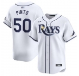 Men Tampa Bay Rays #50 Rene Pinto White Home Limited Stitched Baseball Jersey