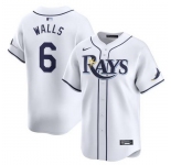 Men Tampa Bay Rays #6 Taylor Walls White Home Limited Stitched Baseball Jersey