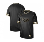 Men's Nike Rays Blank Black Gold Stitched Baseball Jersey