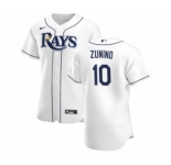Men's Nike Tampa Bay Rays #10 Mike Zunino White Home 2020 Authentic Player Baseball Jersey
