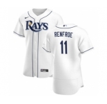 Men's Nike Tampa Bay Rays #11 Hunter Renfroe White Home 2020 Authentic Player Baseball Jersey