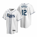 Men's Nike Tampa Bay Rays #12 Wade Boggs White Home Stitched Baseball Jersey