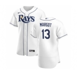 Men's Nike Tampa Bay Rays #13 Manuel Margot White Home 2020 Authentic Player Baseball Jersey