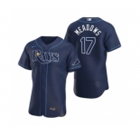 Men's Nike Tampa Bay Rays #17 Austin Meadows Navy Alternate 2020 Authentic Team Baseball Jersey