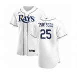 Men's Nike Tampa Bay Rays #25 Yoshi Tsutsugo White Home 2020 Authentic Player Baseball Jersey