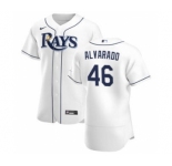 Men's Nike Tampa Bay Rays #46 Jose Alvarado White Home 2020 Authentic Player Baseball Jersey