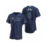 Men's Nike Tampa Bay Rays #8 Brandon Lowe Navy Alternate 2020 Authentic Team Baseball Jersey