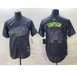 Men's Tampa Bay Rays #14 Chandler Simpson Charcoal 2024 City Connect Limited Stitched Baseball Jersey
