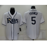 Men's Tampa Bay Rays #5 Wander Franco White Stitched MLB Cool Base Nike Jersey