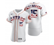 Houston Astros #15 Carlos Beltran Men's Nike White Fluttering USA Flag Limited Edition Authentic MLB Jersey