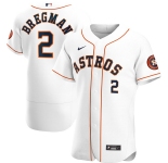 Houston Astros #2 Alex Bregman Men's Nike White Home 2020 Authentic Player MLB Jersey