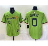 Men's Houston Astros #0 Orbit Green 2025 City Connect Limited Stitched Baseball Jersey