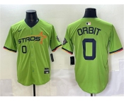 Men's Houston Astros #0 Orbit Green 2025 City Connect Limited Stitched Baseball Jersey
