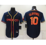 Men's Houston Astros #10 Yuli Gurriel 2022 Navy City Connect Game Stitched Jersey