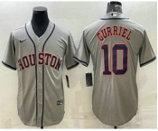 Men's Houston Astros #10 Yuli Gurriel Grey Stitched MLB Cool Base Nike Jersey