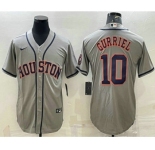Men's Houston Astros #10 Yuli Gurriel Grey With Patch Stitched MLB Cool Base Nike Jersey