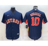 Men's Houston Astros #10 Yuli Gurriel Navy Blue Stitched MLB Cool Base Nike Jersey