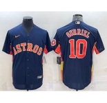 Men's Houston Astros #10 Yuli Gurriel Navy Blue With Patch Stitched MLB Cool Base Nike Jersey