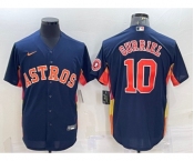 Men's Houston Astros #10 Yuli Gurriel Navy Blue With Patch Stitched MLB Cool Base Nike Jersey