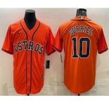 Men's Houston Astros #10 Yuli Gurriel Orange Stitched MLB Cool Base Nike Jersey