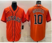 Men's Houston Astros #10 Yuli Gurriel Orange Stitched MLB Cool Base Nike Jersey