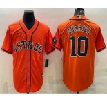Men's Houston Astros #10 Yuli Gurriel Orange With Patch Stitched MLB Cool Base Nike Jersey