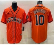 Men's Houston Astros #10 Yuli Gurriel Orange With Patch Stitched MLB Cool Base Nike Jersey