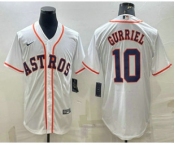 Men's Houston Astros #10 Yuli Gurriel White Stitched MLB Cool Base Nike Jersey