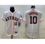 Men's Houston Astros #10 Yuli Gurriel White Stitched MLB Flex Base Nike Jersey