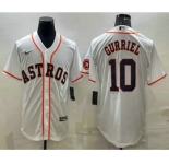 Men's Houston Astros #10 Yuli Gurriel White With Patch Stitched MLB Cool Base Nike Jersey