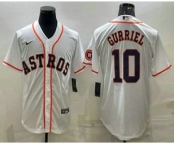 Men's Houston Astros #10 Yuli Gurriel White With Patch Stitched MLB Cool Base Nike Jersey