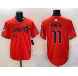 Men's Houston Astros #11 Cam Smith Orange 2025 City Connect With Texas Patch Limited Stitched Baseball Jersey