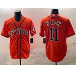 Men's Houston Astros #11 Cam Smith Orange Cool Base Stitched Jersey